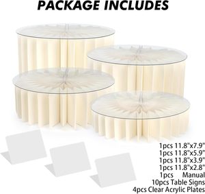 Présentoir à desserts en acrylique blanc écologique de 3mm, présentoirs de table de buffet, supports à cupcakes, supports d'affichage de fête - Product Image 4