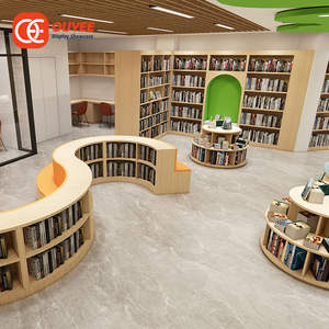 Пользовательские Модульные Стеллажи книжные полки слайд библиотека дерево школьная библиотека книжная полка для розничного книжного магазина - Product Image 1