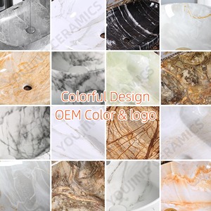 Hiện Đại Đơn Giản Thiết Kế Biệt Thự Phòng Tắm Lưu Vực Gốm Đá Cẩm Thạch Mô Hình Bồn Rửa Với drainer Tùy Chỉnh Màu Sắc Nghệ Thuật Lưu Vực - Product Image 4