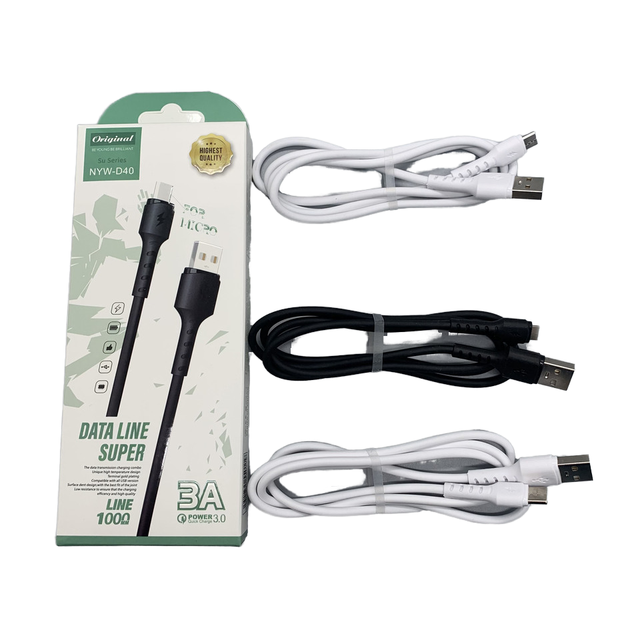 High Quality TPE Cable 2A Fast Type-C with 3A Fast Charging Braid Shielding Wire Data Cord Micro USB for Computer Use