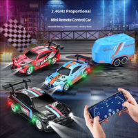 Voiture RC de drift double mode 1:64 2.4G en alliage, mini véhicule de course prêt à l'emploi avec contrôle par application et chargeur, idéal pour les enfants, vente en gros