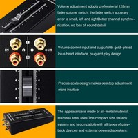 Pengontrol Volume Speaker Aktif Preamp Pasif Konektor RCA 128Mm Fader Presisi Penyesuaian Volume Pengontrol Speaker Audio A