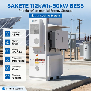 Système de stockage d'énergie solaire commercial SAKETE 50 kW 112 kWh, refroidissement par air, IP54, armoire de batterie extérieure - Product Image 4
