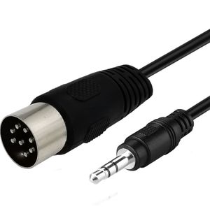 Negro 1M 0,5 M 8 pines DIN a 3,5mm Cable DIN 8 pines macho a 3,5mm TRS macho estéreo enchufe convertidor Cable de Audio para <span class=keywords><strong>MP3</strong></span> - Product Image 1