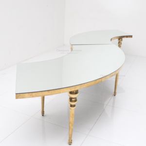Sedie a Serpentina e Tavoli da Matrimonio Rotondi di Lusso in <span class=keywords><strong>Vetro</strong></span> Bianco Personalizzati all'Ingrosso per Hotel ed Eventi - Product Image 5