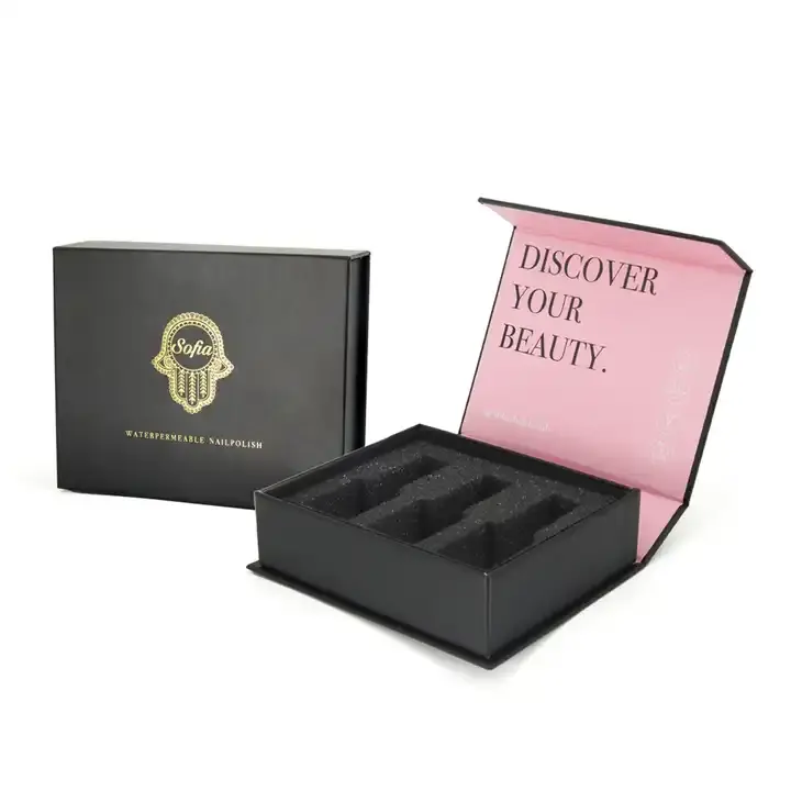 GMI Customembossed beauty skincare meckup box set for cosmetics nail polish oil cardboard paper packaging paper box