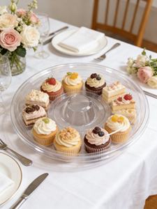 Bandeja Redonda para Picnic al Aire Libre con Tapa y <span class=keywords><strong>Pilares</strong></span>, Contenedor Portátil <span class=keywords><strong>de</strong></span> Grado Alimenticio para Sándwiches, Almacenamiento <span class=keywords><strong>de</strong></span> Alimentos para Camping, Empaque - Product Image 2