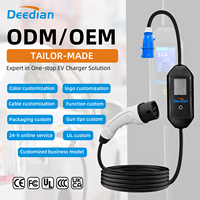 NOUVEAU CHARGEUR PORTABLE EV 3.5KW/7KW TYPE 2 GBT CEE PLUG 32A COURANT RÉGLABLE OCPP APP CONTROL IP55 CE TUV UKCA ÉCRAN AFFICHAGE