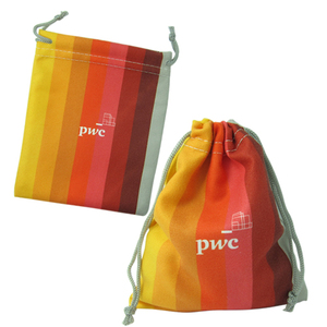 Pochette de rangement personnalisable en microfibre pour lunettes et bijoux, double cordon de serrage avec impression de logo - Product Image 1