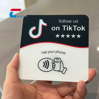 Plaque acrylique NFC personnalisée pour avis Google, 1 mm, étanche, NTAG213, avec adhésif pour le marketing des entreprises