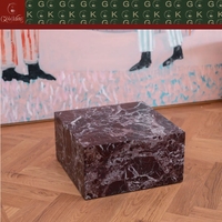 Table basse carrée en marbre Rosso Levanto GOLDKING pour salon moderne, villa, hôtel, fabrication directe OEM ODM