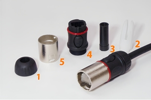 ขั้วต่อ SpeakON รุ่น SREXACT ตัวเรือนอะลูมิเนียม หน้าสัมผัสทองแดง 16A 250V สำหรับส่งสัญญาณเสียงและวิดีโอ แบบกลม ตัวผู้ ตัวเมีย ยี่ห้อ V-ZONE - Product Image 2