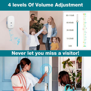 Nouvelle Arrivée Facile à Installer 45 Mélodies Longue Portée Sans Fil Sonnette de Porte Domestique Sans Fil Longue Portée Sans Batterie - Product Image 4