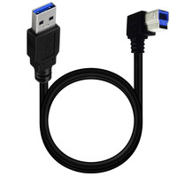 Kabel Printer USB 3.0 90 Derajat Konektor A Male ke B Male untuk Printer Scanner