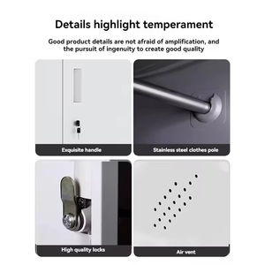 Armoires <span class=keywords><strong>de</strong></span> rangement en acier à 9 portes, résistantes à l'humidité, avec <span class=keywords><strong>barre</strong></span> <span class=keywords><strong>de</strong></span> suspension pré-assemblée, pour écoles, bureaux, gymnases et exercices, vente en gros - Product Image 3