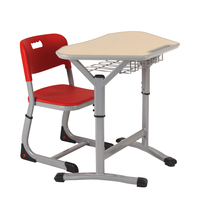 Chaise de bureau métallique collaborative de style moderne avec hauteur réglable, table d'étude pliable pour étudiants, plateau en bois, mobilier scolaire