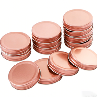 Tapa de rosca de hojalata color oro rosa 70/450 para tarro Mason con revestimiento de plastisol y botón de seguridad antivuelco para botellas