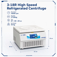 Centrifugeuse réfrigérée à grande vitesse certifiée CE 3-18R, 18 500 tr/min, 27 100xg, programmable, pour la biologie moléculaire