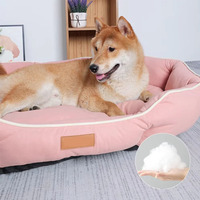 Tapis de lit pour chien moderne toute l'année, motif naturel uni, écologique, été/hiver, ovale, grande/moyenne taille, personnalisé, en peluche, en carton