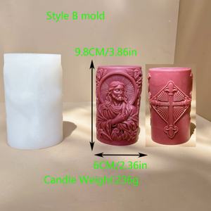 3 stili di padre gesus candele di Pasqua, gesso, resina, sapone, <span class=keywords><strong>torta</strong></span>, stampo in Silicone - Product Image 5