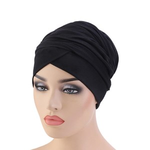 Soild Color Ladies African Head Wraps <span class=keywords><strong>India</strong></span> Hat Hijabs Turbantes para mujeres - Product Image 3