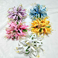 WZJ12 Pince à cheveux et bandeau en tissu de soie de haute qualité avec lys araignée artificiel hawaïen pour Pâques, Noël et Halloween