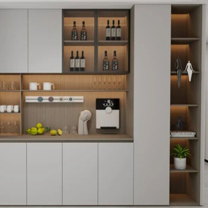 Set di Mobili Melinco per Soggiorno e Appartamenti in Affitto, Estensibile, Durevole, in Materiale Ecologico, <span class=keywords><strong>Design</strong></span> Moderno, Facile Montaggio, Bar Domestico - Product Image 1