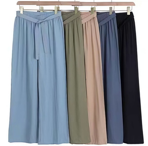 Comodo7, pantalones de pijama personalizados para mujer, diseño 3D, pierna ancha, ajuste holgado, pretina elástica, pantalones de salón informales transpirables, color ODM - Product Image 2