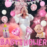 Meistverkauftes Grenzüberschreitendes Baby-Shower-Ballon-Set, Geschlechts-Enthüllungs-Party-Dekoration mit Baby-Fußabdruck für Szenengestaltung