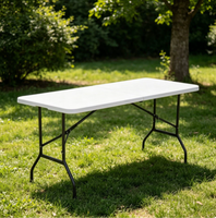 Table de banquet pliante rectangulaire en fer, portable et écologique, pour mariages, hôtels et événements extérieurs
