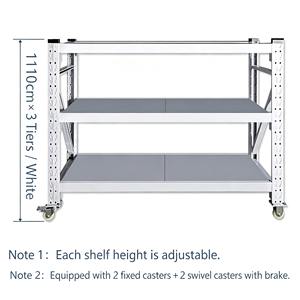 Stainless Steel 4 Shelf Brake Casters NSF Listed Food Service Grade <b>Kitchen</b> Storage <b>Rack</b> With Casters Heavy Duty Mobile Cart - Product Image 4