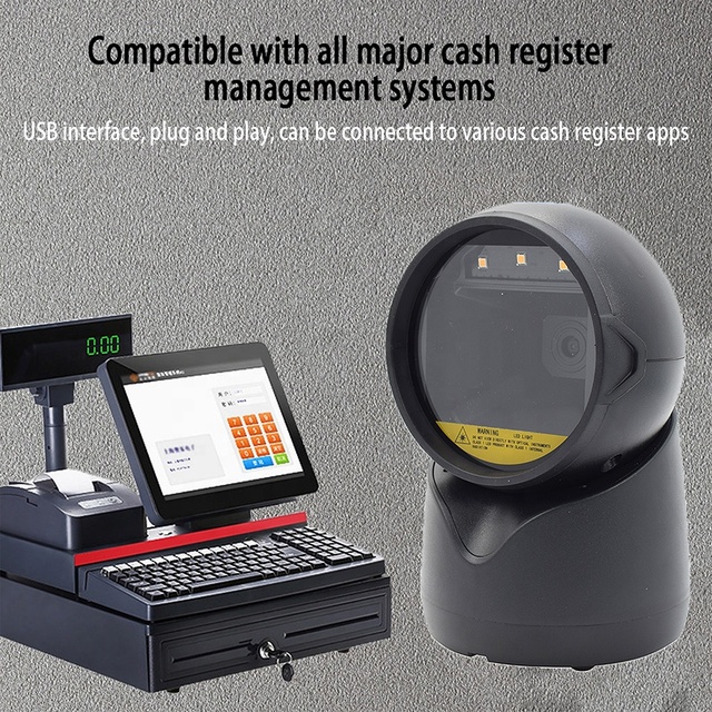 High-Speed Omnidirectional Platform 2D Wired Barcode Scanner for Retail & Warehouse