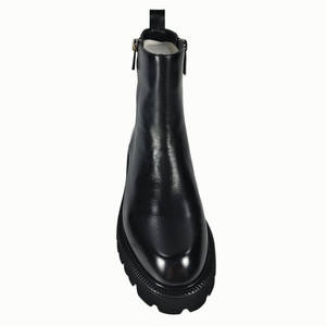 Botas Chelsea de <span class=keywords><strong>Piel</strong></span> Premium para Mujer, Diseño sin Cordones, Cremallera Doble, Suela Gruesa con <span class=keywords><strong>Plataforma</strong></span>, Aumento de Altura - Product Image 2