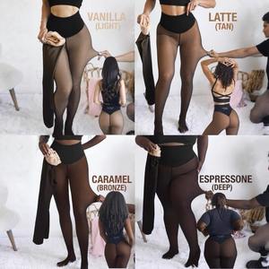 Pantimedias Térmicas de Invierno para Mujer de Piel Oscura, Talla Grande, Forradas de Felpa, Gruesas, Transparentes, Cálidas, Leggings Sólidos, Medias de Invierno - Product Image 4