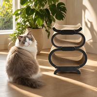 Grand grattoir pour chat en forme de gourde, lit en carton ondulé, tapis de griffage et de nettoyage des griffes, salon multi-niveaux luxueux