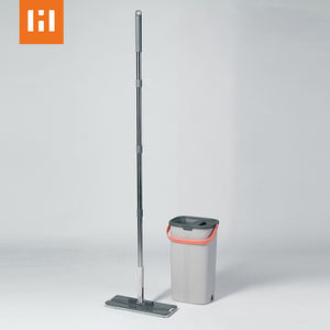 Ensemble seau et serpillière en acier inoxydable pour gain de place, essorage automatique, manche extensible, sans rinçage, microfibre antibactérienne - Product Image 3