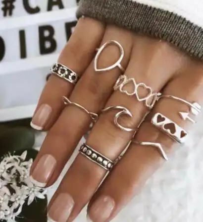 Mode Silber Pfeil Fingerring Set für Frauen Großhandel N912084