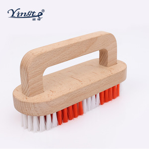 Brosse à chaussures en bois massif Yinste avec poils en PP rouge et blanc pour l'élimination des taches - Product Image 3