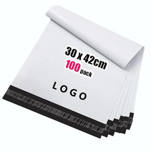 Bolsas de Embalaje Blancas Autoadhesivas Ajustables y Reforzadas de 0.5 Mil, Impresas Personalizadas GTU WHKD101, 30x42cm, 100 Unidades, para Chaquetas Delgadas Plegadas - Product Image 1