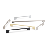 Poignée de meuble universelle en aluminium nickelé satiné, forme carrée à angle droit, pour armoire simple, vente en gros