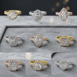 Anillo de Compromiso de Oro Sólido de 18K para Mujer con Diamante de Corte Brillante Redondo, Certificado GIA, Diseño Clásico con Halo - Product Image 2