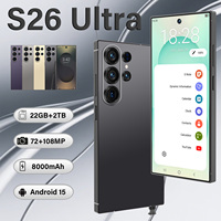 Téléphones mobiles débloqués originaux S26 Ultra, écran OLED 6,9 pouces 120 Hz, processeur Déca Core 5G, 22 Go + 2 To de mémoire, smartphone