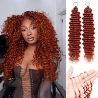 Fournisseur d'usine – Meilleures ventes : Nœuds sans nœuds 350 #   Mèches de cheveux humains en vrac pour tressage, style Deep Wave Feather Crochet, invisibles, style bohème