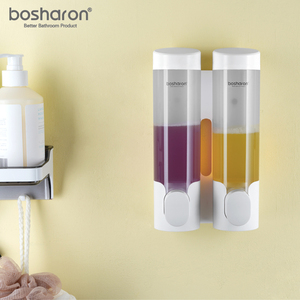 Dispenser Manuale a Pressione <span class=keywords><strong>per</strong></span> Sapone Liquido 320ml*2 Montaggio a Parete in Plastica Resistente <span class=keywords><strong>per</strong></span> <span class=keywords><strong>Doccia</strong></span> e Shampoo - Product Image 1