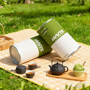 Emballage en <span class=keywords><strong>tube</strong></span> de papier kraft écologique de qualité alimentaire avec logo personnalisé, boîte cylindrique hermétique pour le thé en poudre, le café, vente en gros - Product Image 4