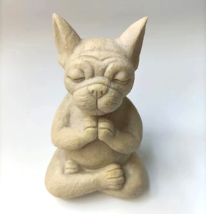 Sculpture en résine de chiot méditant à texture pierre <span class=keywords><strong>pour</strong></span> studio de bien-être et aménagement paysager de jardin - Product Image 6