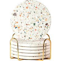 Sous-verres classiques en céramique absorbants, antidérapants, résistants à la chaleur, écologiques, mignons, pour table basse, décoration de bureau, pierre colorée