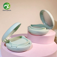 Boîte à poudre compacte portable de style assiette à sushi japonaise de luxe vert clair pour outils de maquillage, emballage PP personnalisé