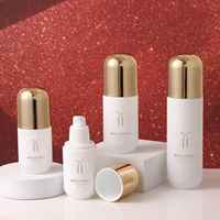 Ensemble cosmétique de luxe en verre mat blanc transparent givré, pot de crème pour le visage de 50 g, flacon de lotion de 30 ml à 100 ml, flacon de crème BB, masque facial