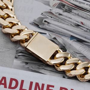 Cadena Cubana de Latón con Micro Pavé de Circonita Cúbica y Baño de Oro de 14K, Joyería de Moda Hip Hop - Product Image 4